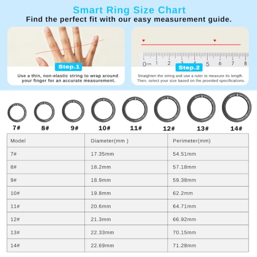Smart Ring for Men & Women, Fitness and Health Tracker Ring(Black 13) - color: Black, size: 13