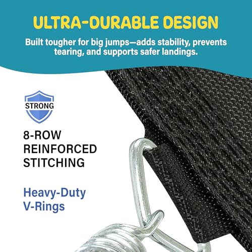 Machrus Upper Bounce Trampoline Replacement Mat, Ultra Durable PP with High Elasticity, Water Resistant - size: 14 ft, style: 88 V-Rings for 7" Springs