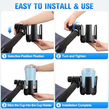 Universal Stroller Cup Holder, Adjustable Drinks Holder for Walkers, Trolleys