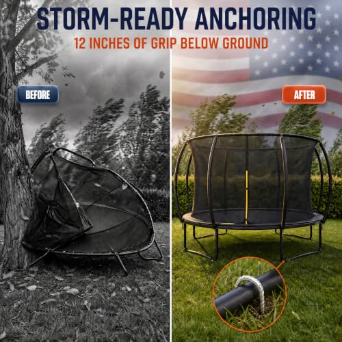 Happin® 12 Inch Trampoline Anchors Kit, 4 Pack Heavy Duty Galvanized Steel U-Shaped Ground Stakes, High Wind Anchor Kit for Trampolines, Tents, Canopies, Fences and Yard (Silver) - color: Silver, style: U Stakes (4pcs)