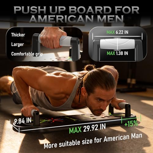 JLoibao Push Up Board, Portable Pushup Board for Men, Foldable Push Up Bar - color: Grey