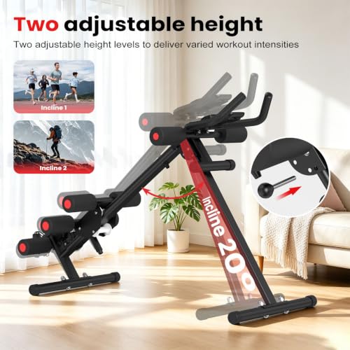 RELIFE REBUILD YOUR LIFE AB Workout Machine Adjustable Ab Trainer Machine - color: Black-1
