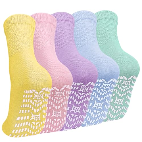 CaiDieNu Non Slip Socks for Women: Non Skid Grip Socks for Elderly Hospital - color: Multicolor-2, size: 9-11
