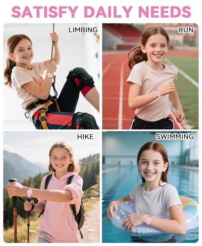 SOCICO Kids Analog Watch 30M Waterproof & Learning Time for Girls Boys - color: Pink-Colorful Dial