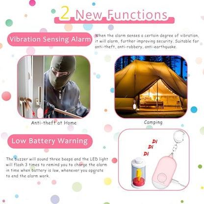 Hion Personal Safety Alarm for Women, 2 Pack Rechargeable 130dB Self Defense Alarm Keychain with LED Flashlight, Emergency Safe Sound Security for Children Elderly, Black+Blue - color: Black+Blue