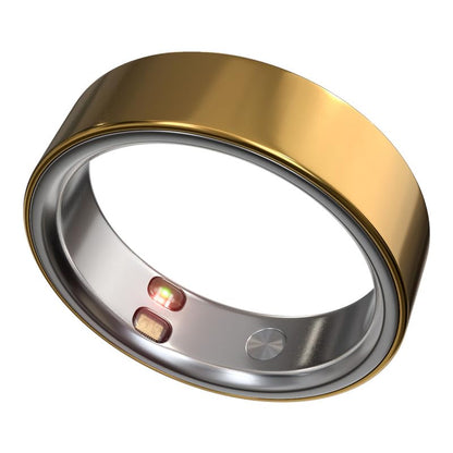 Smart Ring Health Tracker 5ATM Waterproof Sport Ring Exclusive Vibration Alerts Titanium Blood Oxygen/Sleep/Emotional Management Women Cycle Prediction Compatible with iOS/Android Sunlight Gold 12.5 - color: Sunlight Gold, size: 12.5