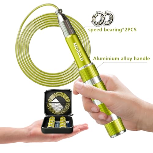Retractable Jump Rope - No Tool Adjustable, Fits in Pocket, Tangle-Free Steel Cable for Travel & Gym - color: Yellow