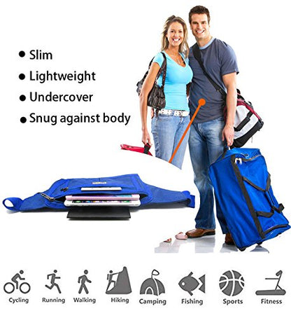 Naoki Outdoor Sports Running Jogging Cycling Hiking Camping Climbing Travel Ultra-thin Waterproof Polyester Waist Pack/Bag Runner Belt(Navy) - color: Z-Navy