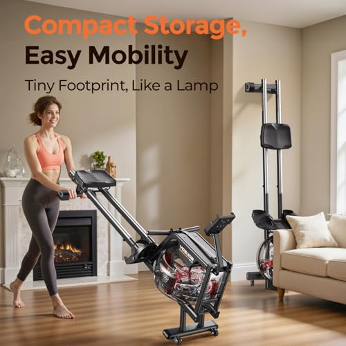 YOSUDA Water Rowing Machine Foldable for Home Use 5.8 Gal Large Water Tank - size: Aluminum-16L Tank