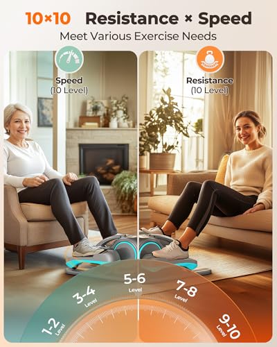 YOSUDA Under Desk Elliptical Machine, Leg Exerciser for Home Office Use