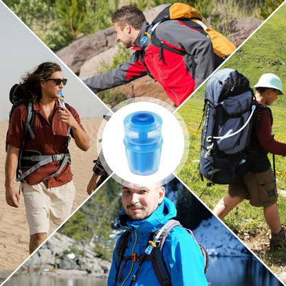 4pcs Bite Hydration Pack Bite Valve Replacement, Silicone BPA Free Bite Valve Sheath Safe Nozzle Mouthpiece Replacement Compatible with Osprey (Blue)