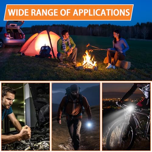 MAKDAK 4PC Keychain Flashlight Rechargeable Cob Keychain Work Light 7 Modes 1600Lumen High Lumen Flashlights for Emergencies,EDC - color: (Orange and Blue)*2PC