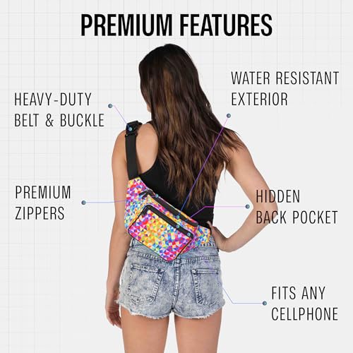 SoJourner Waterproof Fanny Pack, Rainbow Triangles - color: Rainbow Triangles