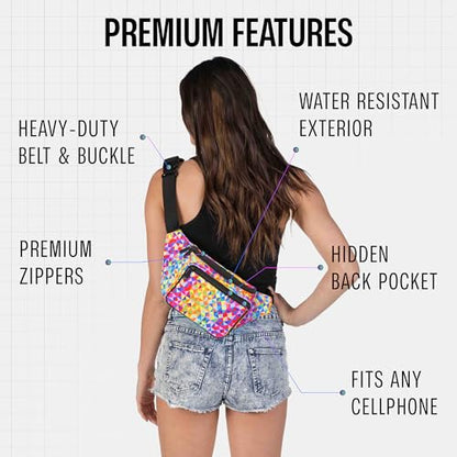 SoJourner Waterproof Fanny Pack, Rainbow Triangles - color: Rainbow Triangles