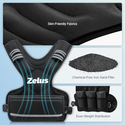 ZELUS Weighted Vest for Men Women,Adjustable 4-32lb Vest, Removable Weights - color: Black, size: 4-10 lb.