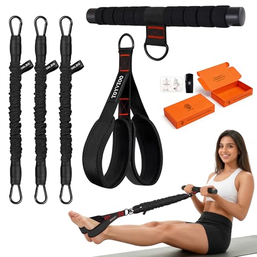 3-Tube Pedal Resistance Band w/Handles, 30/40LBS Sit Workout Gear - color: black, size: 30lbs