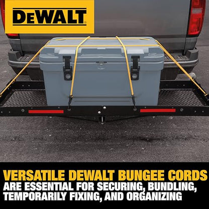 DEWALT 36" Premium Round Bungee Cords, Interlocking Quick-Pull Notch, 4-PK - size: 36"