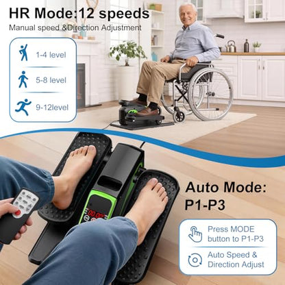 Under Desk Elliptical Leg Exerciser While Sitting for Seniors - color: Green