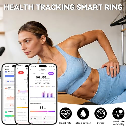 Smart Ring for Women Men,Fitness Tracker Ring,Heart Rate,Blood Oxygen,Step Tracker,Sleep Tracker,Meditation Assistance,No Subscription Fee,IP68 Waterproof,2026 New Holiday Gifts (Gold 9) - color: Gold, size: 9