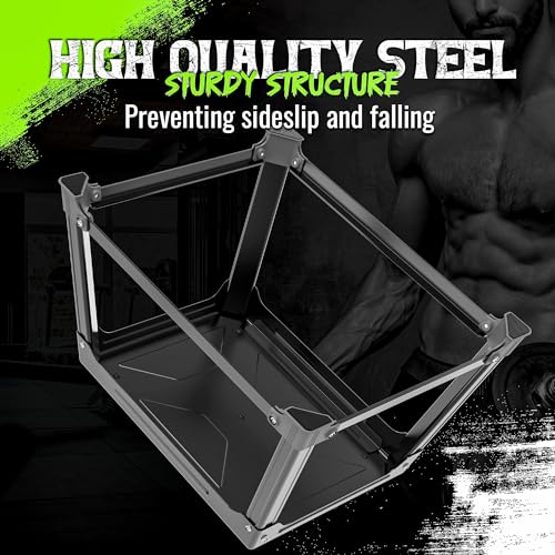 GanFindX Metal Plyometric Jump Box 12 Inch Steel Box for Home Gym Training