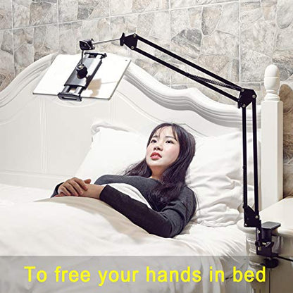 SAMHOUSING Tablet Stand for Bed,360 Degree Rotating Bed Tablet Mount Holder Stand with Aluminum Arm for iPad,iPhoneXS,N-Switch, Amazon Kindle Fire,or Other 4.7~12.9 inch-Screen Devices