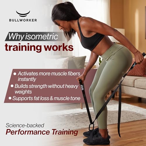 Bullworker ISO-FLO Suspension Trainer Straps - Isometric Exercise Equipment Portable Home Gym for Full Body Strength Training and Self Resistance Band, Cable Machine for Chest, Arms, and Back Workouts
