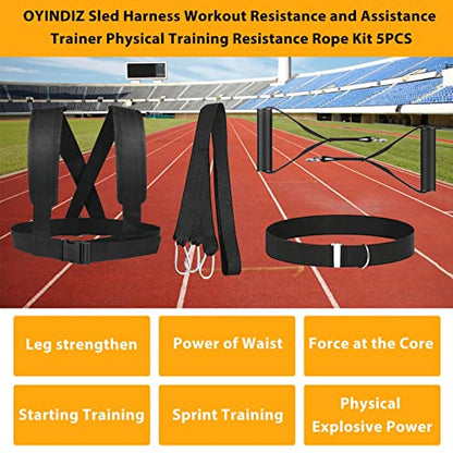 Sled Harness Set, Pulling Strap for Speed Power Agility Training