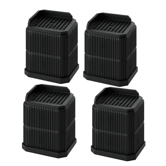 4 Pack Stackable Treadmill Riser Blocks, for Gym and Home Use - color: Black, size: 2 layer(4nches)