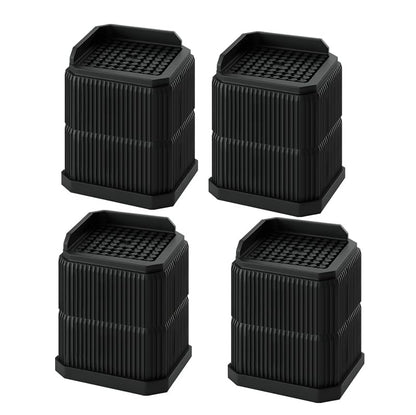 4 Pack Stackable Treadmill Riser Blocks, for Gym and Home Use - color: Black, size: 2 layer(4nches)