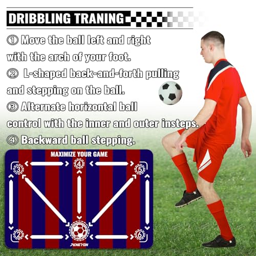 Soccer Training Mat, Soccer Training Equipment, Soccer Gifts for Boys 8-12 - color: Stripes, size: 47*31 IN