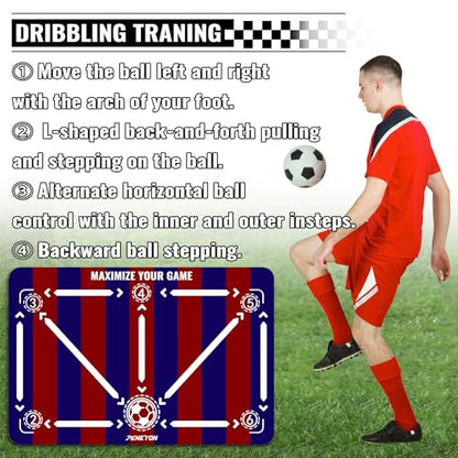Soccer Training Mat, Soccer Training Equipment, Soccer Gifts for Boys 8-12 - color: Stripes, size: 47*31 IN