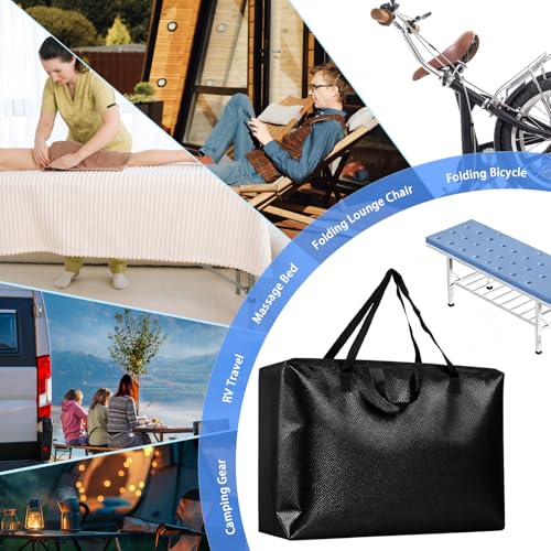 Qivine Upgrade Massage Tables Bag, 28-37 Inch Portable Spa Bed Lightweight Bag, Physical Therapy Table Carry Case with Durable Zipper Tear-Resistant Oxford for Folding Table