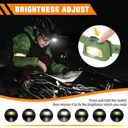 EverBrite 350LM Rechargeable Headlamp with Red White Green Light - color: Green