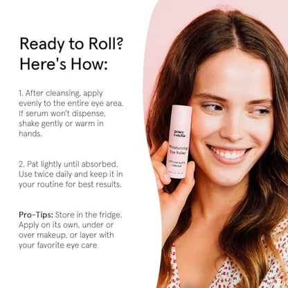 grace & stella Under Eye Brightener with Rose Quartz Rollerball - color: Moisturizing Eye Serum with Rose Quartz Ball