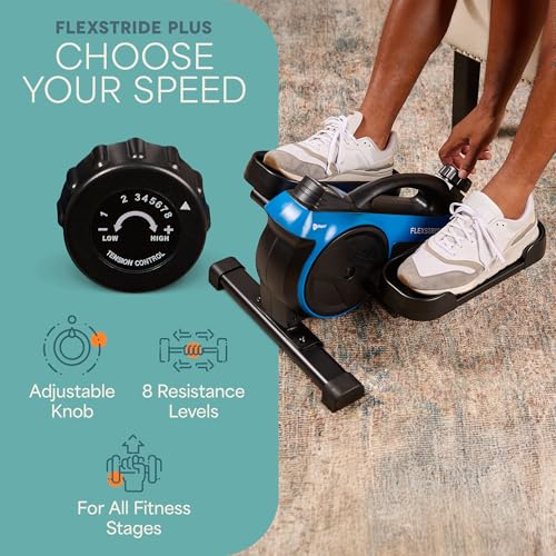 Lifepro Flexstride Under Desk Elliptical with Red Light Therapy Option - color: Blue