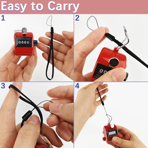 GDMINLO 2 Pack Clicker Counter, Metal 4 Digit Mechanical Hand Tally Counter