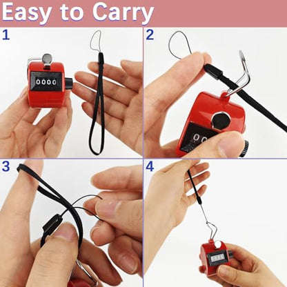 GDMINLO 2 Pack Clicker Counter, Metal 4 Digit Mechanical Hand Tally Counter