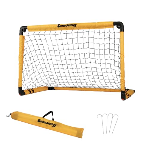 Soccer Goal,Small Soccer Goals for Kids, Foldable Mini Soccer Goal Set with Portable Soccer Net for Kids, Kid Soccer Goal for Indoor Outdoor Backyard Play, Soccer Toy Gift for Children - size: Elite Yellow: 35.43×23.62×23.62 inch in goal