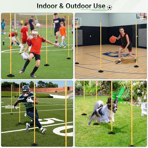 Neoaider 6 FT Agility Poles, 4/6/10 Pack Detachable Soccer Agility Poles - size: 6 FT-6 pcs