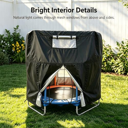 XCZ Trampoline Tent Cover - Mini trampoline cover, made of Oxford fabric - color: Black, size: 57Inch Trampoline tent Cover