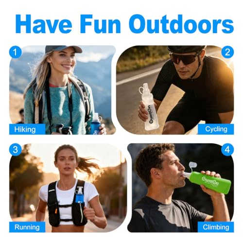 2 Pack Soft Flask 250ml TPU Soft Water Bottle Collapsible BPA-Free for Hydration Pack Running Jogging Hiking Cycling (Green) - color: Green
