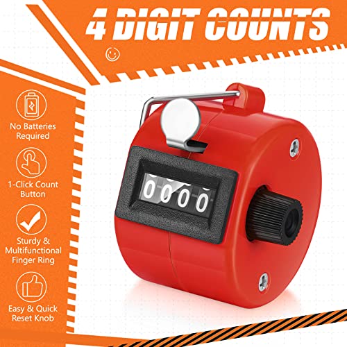 Kathfly 16 Pcs Handheld Clicker Counter 4 Digit Mechanical - color: Multicolor