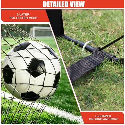 BaseGoal Portable Soccer Goals for Backyard, 5x4ft,Easy Set up - color: Red Black