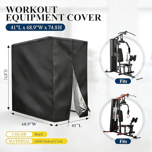 Outdoor Workout Equipment Cover, Weatherproof Gym Equipment Cover - size: 41"L x 68.9"W x 74.8"H