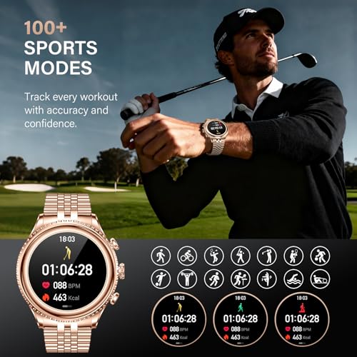 High-end Luxury Smart Watch for Men, Rotating Dial (Axe-Cut Bezel) Smartwatch, 1.32" AMOLED Display, Heart Rate, Blood Pressure, SpO2, Sleep Monitor, Stainless Steel Build, Compatible Android and iOS