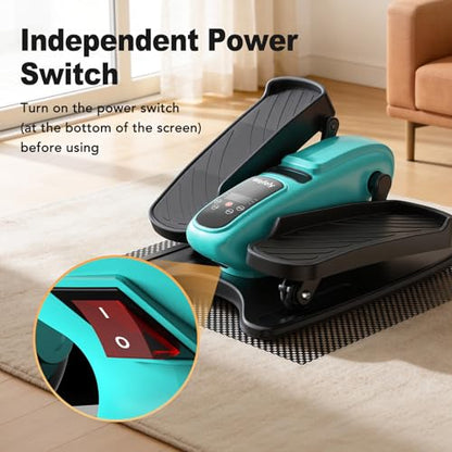 Under Desk Elliptical Leg Exerciser While Sitting for Seniors - color: Light Blue