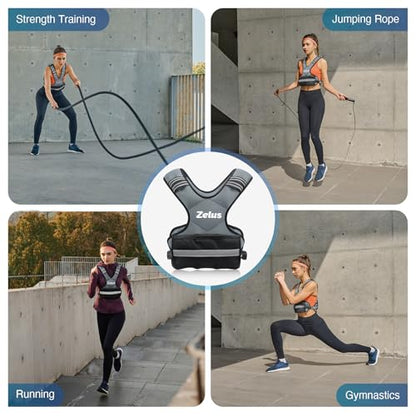 ZELUS Weighted Vest for Men Women,Adjustable 4-32lb Vest, Removable Weights - color: Gray, size: 11-20 lb.