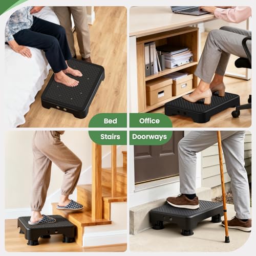 SOYO Mobility One Step Stool Platform for Adults & Elderly, Black-Black - color: Black-black