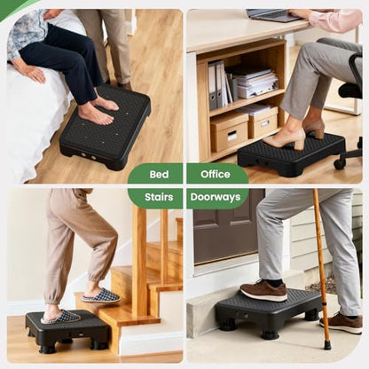 SOYO Mobility One Step Stool Platform for Adults & Elderly, Black-Black - color: Black-black