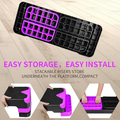 27" Aerobic Exercise Step Platform Adjustable Stepper - color: Purple
